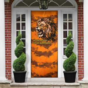 Shaka Zulu Door Cover Warrior Fiery Roaring Lion - Never Retreat Never Surrender African Strength and Courage - African Pride