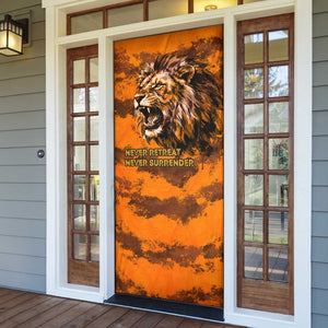 Shaka Zulu Door Cover Warrior Fiery Roaring Lion - Never Retreat Never Surrender African Strength and Courage - African Pride