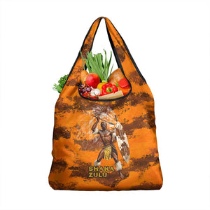 Shaka Zulu Grocery Bag Warrior Fiery Roaring Lion - Never Retreat Never Surrender African Strength and Courage - African Pride