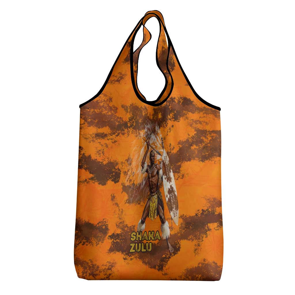 Shaka Zulu Grocery Bag Warrior Fiery Roaring Lion - Never Retreat Never Surrender African Strength and Courage - African Pride