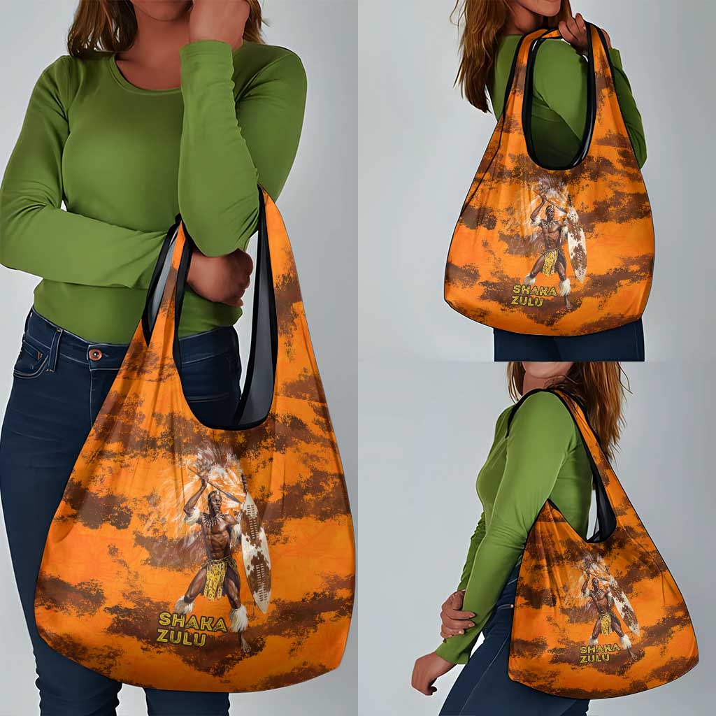Shaka Zulu Grocery Bag Warrior Fiery Roaring Lion - Never Retreat Never Surrender African Strength and Courage - African Pride