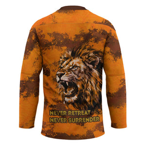 Shaka Zulu Hockey Jersey Warrior Fiery Roaring Lion - Never Retreat Never Surrender African Strength and Courage - African Pride