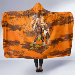 Shaka Zulu Hooded Blanket Warrior Fiery Roaring Lion - Never Retreat Never Surrender African Strength and Courage - African Pride
