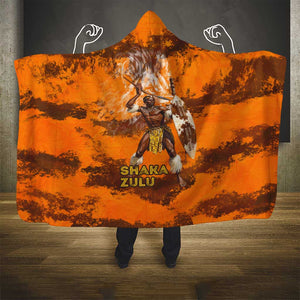 Shaka Zulu Hooded Blanket Warrior Fiery Roaring Lion - Never Retreat Never Surrender African Strength and Courage - African Pride