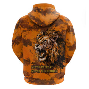 Shaka Zulu Hoodie Warrior Fiery Roaring Lion - Never Retreat Never Surrender African Strength and Courage - African Pride