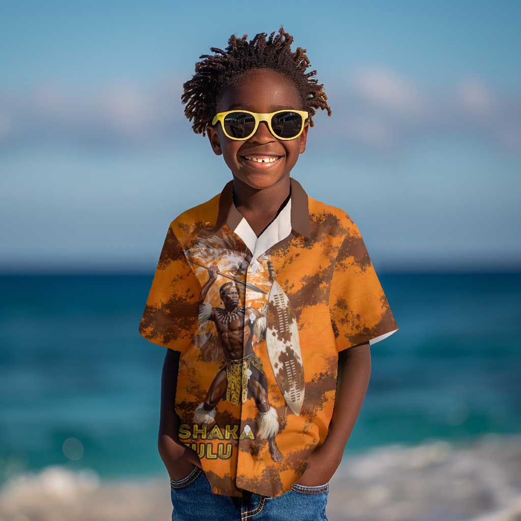 Shaka Zulu Kid Hawaiian Shirt Warrior Fiery Roaring Lion - Never Retreat Never Surrender African Strength and Courage - African Pride