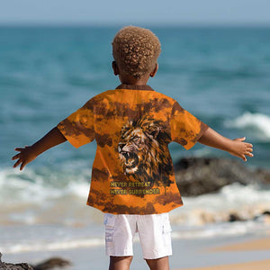 Shaka Zulu Kid Hawaiian Shirt Warrior Fiery Roaring Lion - Never Retreat Never Surrender African Strength and Courage - African Pride