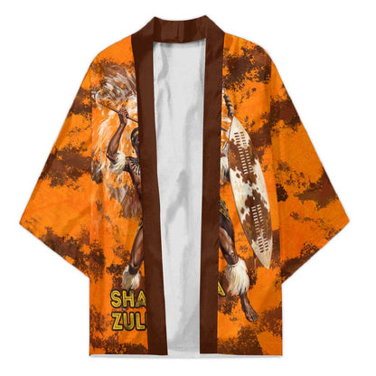 Shaka Zulu Kimono Warrior Fiery Roaring Lion - Never Retreat Never Surrender African Strength and Courage - African Pride