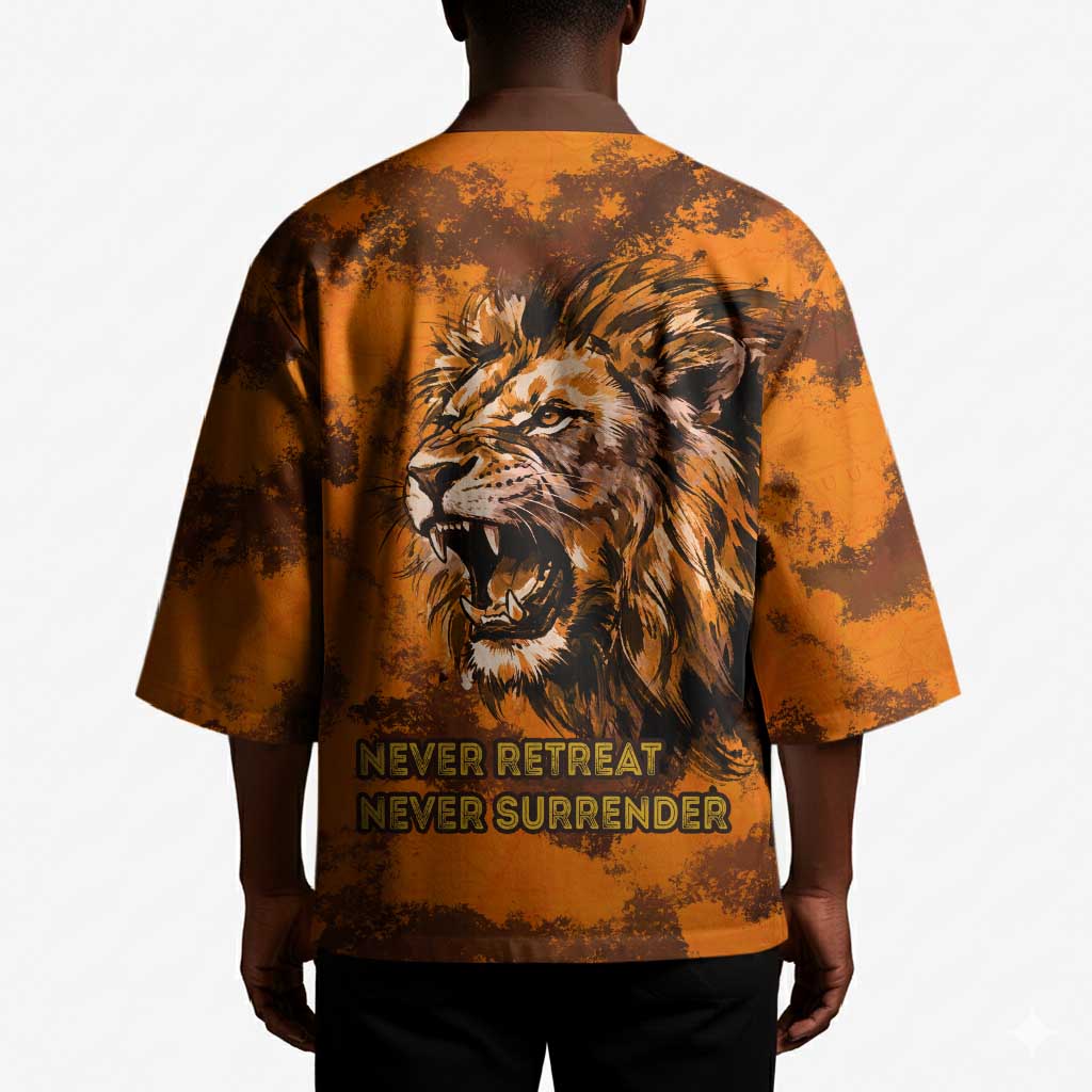 Shaka Zulu Kimono Warrior Fiery Roaring Lion - Never Retreat Never Surrender African Strength and Courage - African Pride