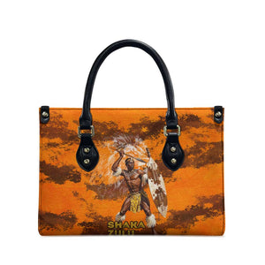 Shaka Zulu Leather Bag Warrior Fiery Roaring Lion - Never Retreat Never Surrender African Strength and Courage - African Pride