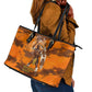 Shaka Zulu Leather Tote Bag Warrior Fiery Roaring Lion - Never Retreat Never Surrender African Strength and Courage - African Pride