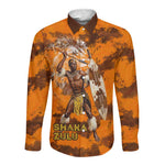 Shaka Zulu Long Sleeve Button Shirt Warrior Fiery Roaring Lion - Never Retreat Never Surrender African Strength and Courage - African Pride