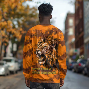 Shaka Zulu Long Sleeve Shirt Warrior Fiery Roaring Lion - Never Retreat Never Surrender African Strength and Courage - African Pride