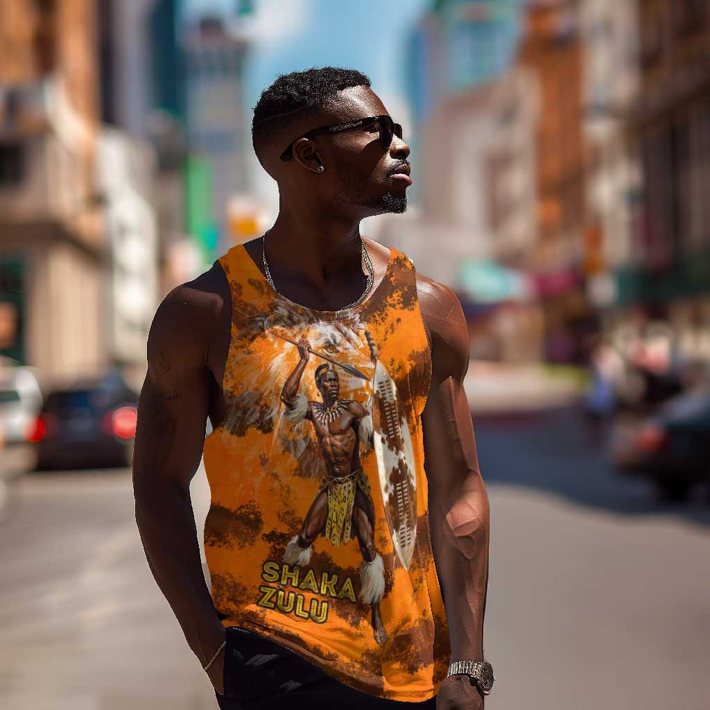 Shaka Zulu Men Tank Top Warrior Fiery Roaring Lion - Never Retreat Never Surrender African Strength and Courage - African Pride
