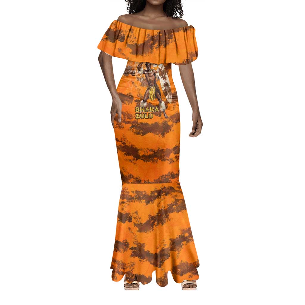 Shaka Zulu Mermaid Dress Warrior Fiery Roaring Lion - Never Retreat Never Surrender African Strength and Courage - African Pride