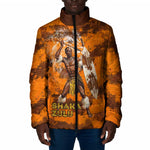 Shaka Zulu Padded Jacket Warrior Fiery Roaring Lion - Never Retreat Never Surrender African Strength and Courage - African Pride