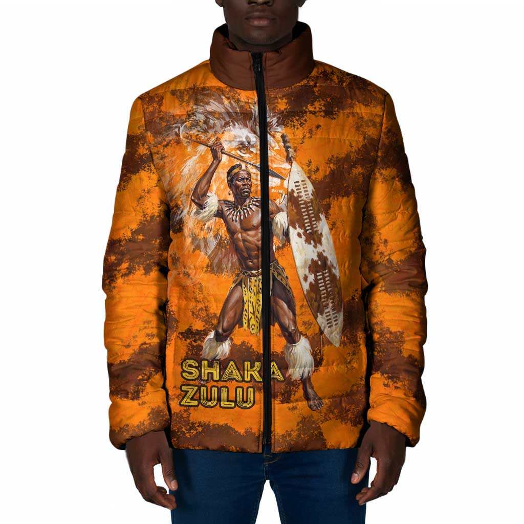 Shaka Zulu Padded Jacket Warrior Fiery Roaring Lion - Never Retreat Never Surrender African Strength and Courage - African Pride