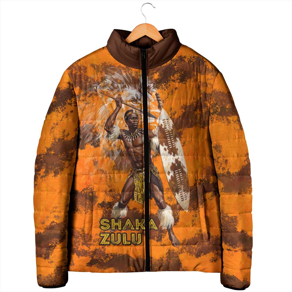 Shaka Zulu Padded Jacket Warrior Fiery Roaring Lion - Never Retreat Never Surrender African Strength and Courage - African Pride