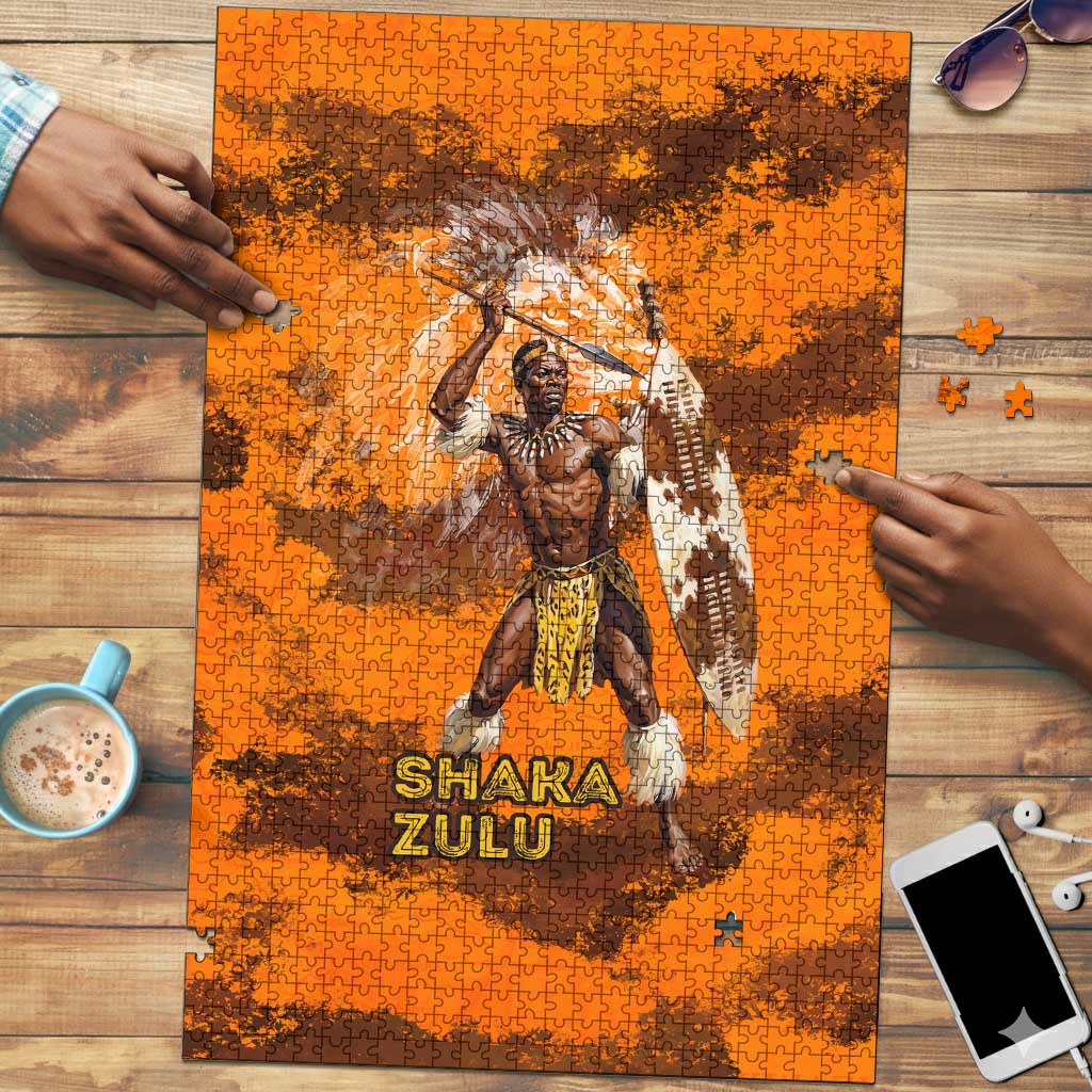 Shaka Zulu Puzzle Warrior Fiery Roaring Lion - Never Retreat Never Surrender African Strength and Courage - African Pride