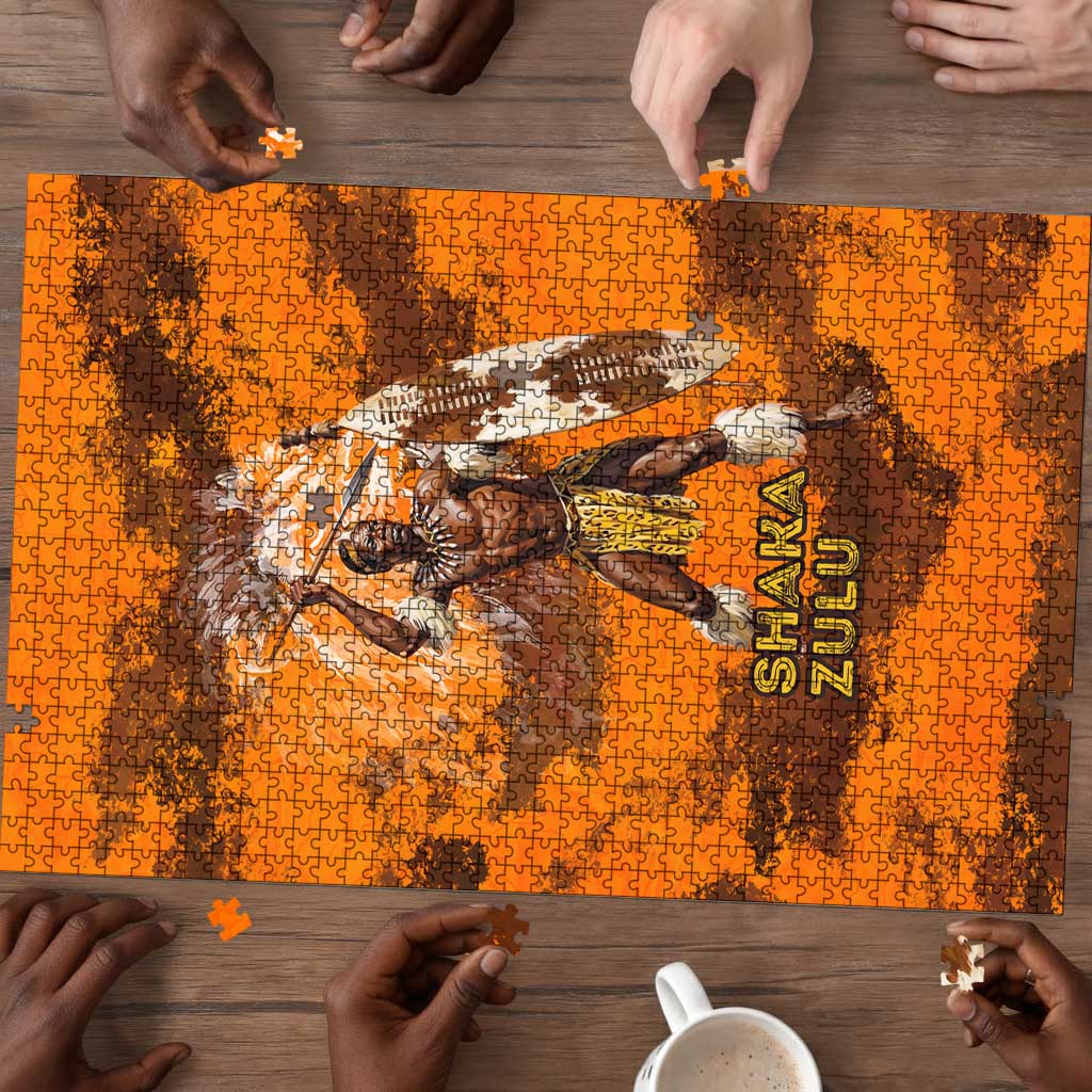 Shaka Zulu Puzzle Warrior Fiery Roaring Lion - Never Retreat Never Surrender African Strength and Courage - African Pride