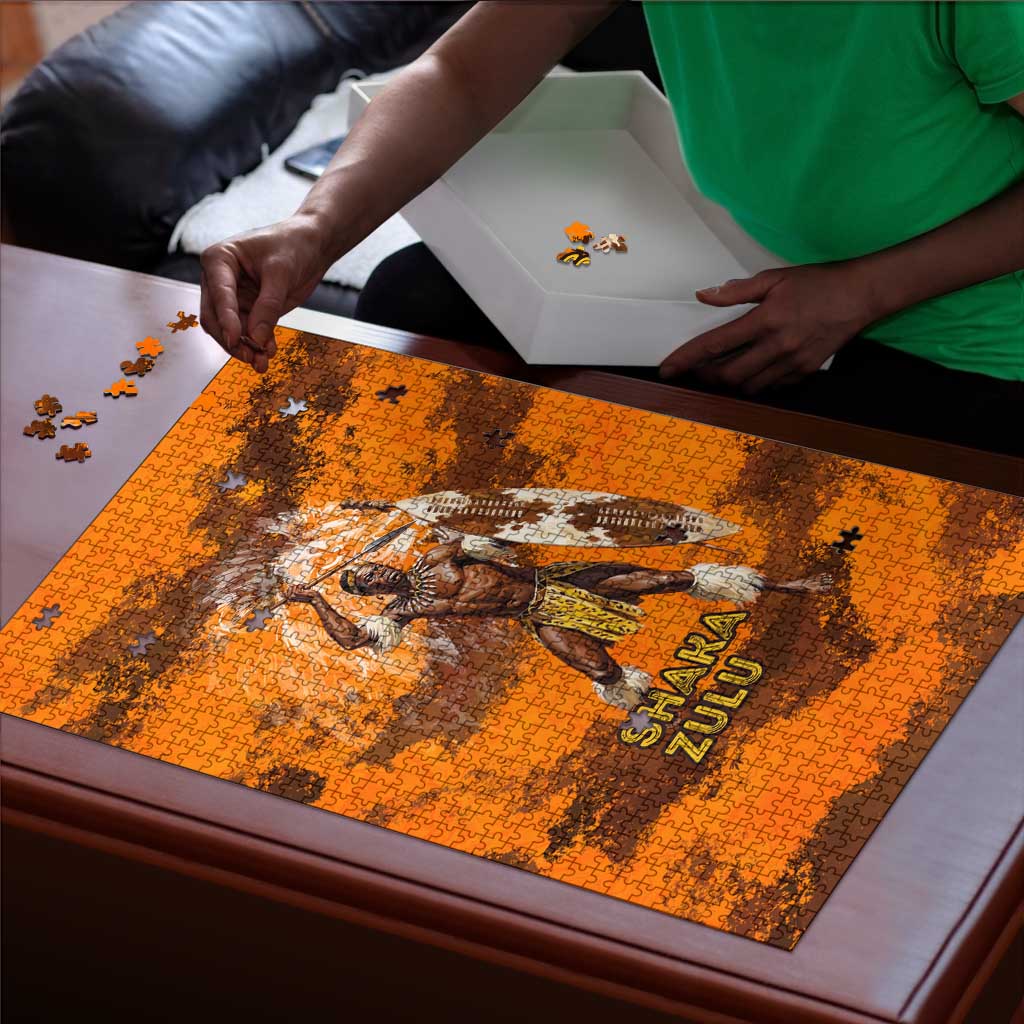 Shaka Zulu Puzzle Warrior Fiery Roaring Lion - Never Retreat Never Surrender African Strength and Courage - African Pride