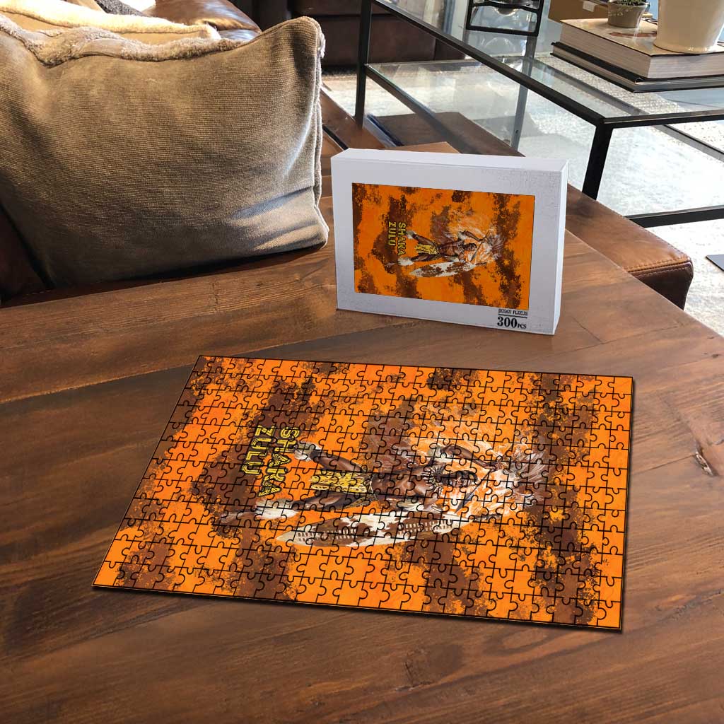 Shaka Zulu Puzzle Warrior Fiery Roaring Lion - Never Retreat Never Surrender African Strength and Courage - African Pride