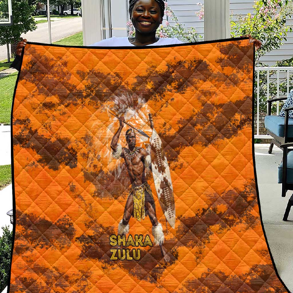 Shaka Zulu Quilt Warrior Fiery Roaring Lion - Never Retreat Never Surrender African Strength and Courage - African Pride