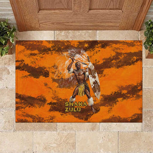 Shaka Zulu Rubber Doormat Warrior Fiery Roaring Lion - Never Retreat Never Surrender African Strength and Courage - African Pride