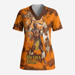 Shaka Zulu Scrub Top Warrior Fiery Roaring Lion - Never Retreat Never Surrender African Strength and Courage - African Pride
