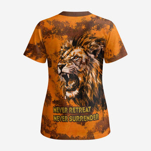 Shaka Zulu Scrub Top Warrior Fiery Roaring Lion - Never Retreat Never Surrender African Strength and Courage - African Pride