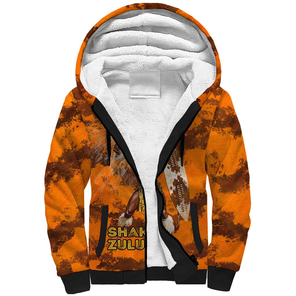 Shaka Zulu Sherpa Hoodie Warrior Fiery Roaring Lion - Never Retreat Never Surrender African Strength and Courage - African Pride