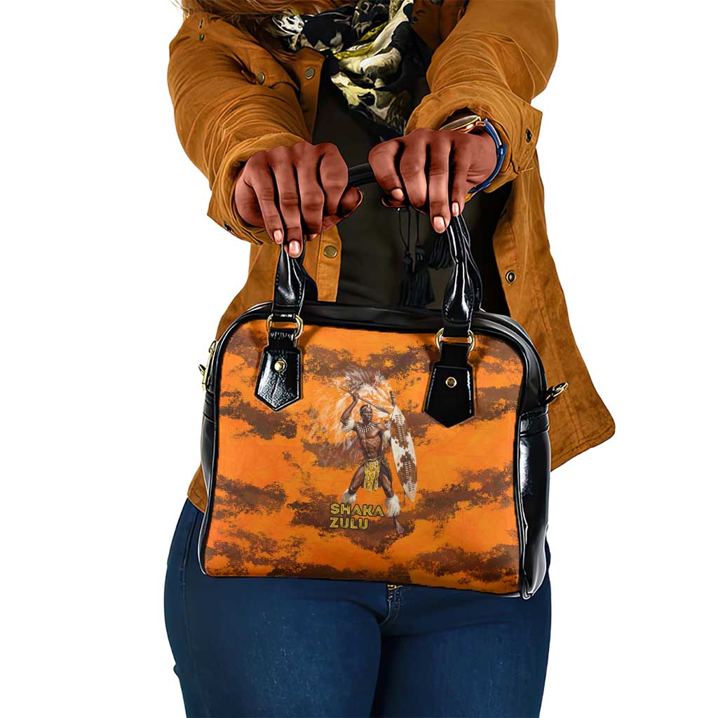 Shaka Zulu Shoulder Handbag Warrior Fiery Roaring Lion - Never Retreat Never Surrender African Strength and Courage - African Pride