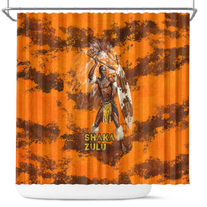 Shaka Zulu Shower Curtain Warrior Fiery Roaring Lion - Never Retreat Never Surrender African Strength and Courage - African Pride