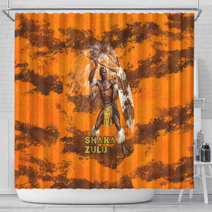 Shaka Zulu Shower Curtain Warrior Fiery Roaring Lion - Never Retreat Never Surrender African Strength and Courage - African Pride