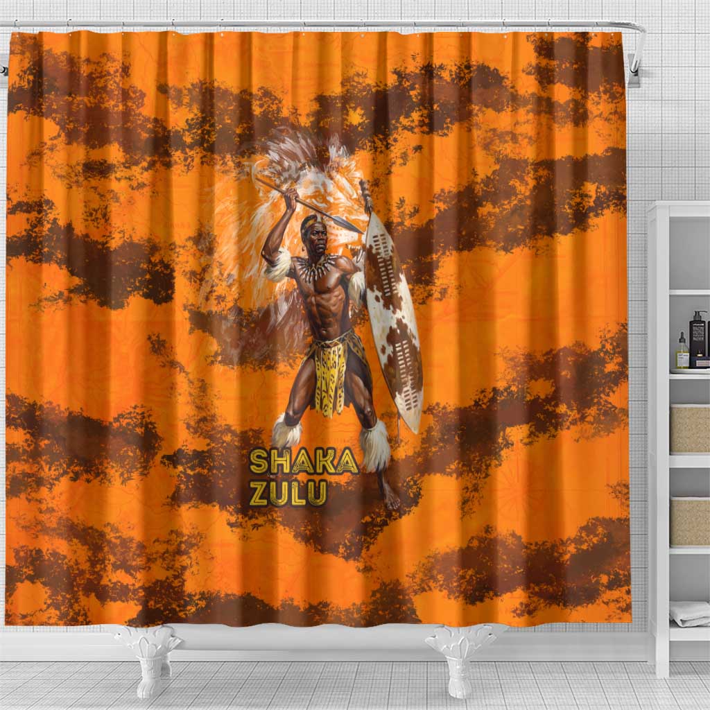 Shaka Zulu Shower Curtain Warrior Fiery Roaring Lion - Never Retreat Never Surrender African Strength and Courage - African Pride