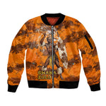 Shaka Zulu Sleeve Zip Bomber Jacket Warrior Fiery Roaring Lion - Never Retreat Never Surrender African Strength and Courage - African Pride