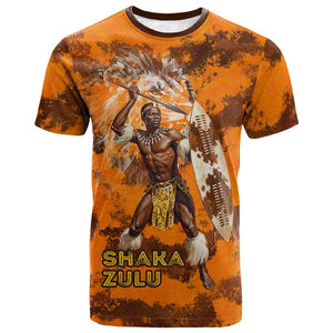 Shaka Zulu T shirt Warrior Fiery Roaring Lion - Never Retreat Never Surrender African Strength and Courage - African Pride