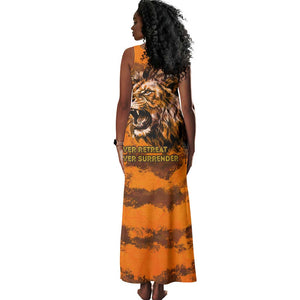 Shaka Zulu Tank Maxi Dress Warrior Fiery Roaring Lion - Never Retreat Never Surrender African Strength and Courage - African Pride