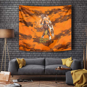 Shaka Zulu Tapestry Warrior Fiery Roaring Lion - Never Retreat Never Surrender African Strength and Courage - African Pride