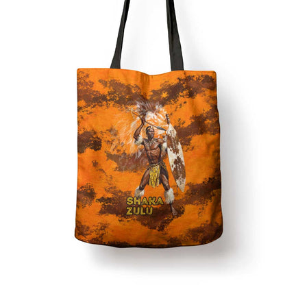 Shaka Zulu Tote Bag Warrior Fiery Roaring Lion - Never Retreat Never Surrender African Strength and Courage - African Pride