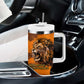 Shaka Zulu Tumbler With Handle Warrior Fiery Roaring Lion - Never Retreat Never Surrender African Strength and Courage - African Pride