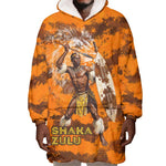 Shaka Zulu Wearable Blanket Hoodie Warrior Fiery Roaring Lion - Never Retreat Never Surrender African Strength and Courage - African Pride