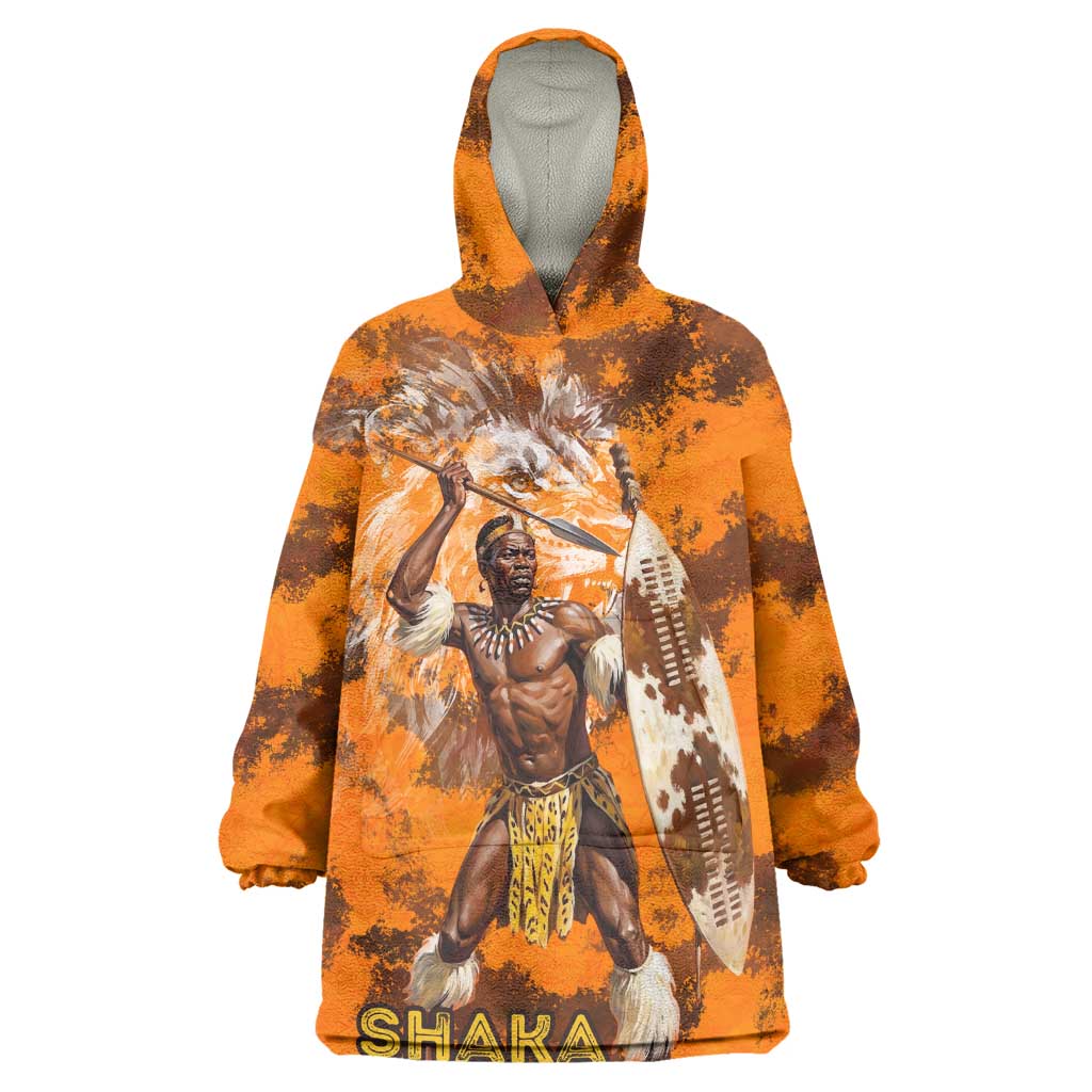 Shaka Zulu Wearable Blanket Hoodie Warrior Fiery Roaring Lion - Never Retreat Never Surrender African Strength and Courage - African Pride