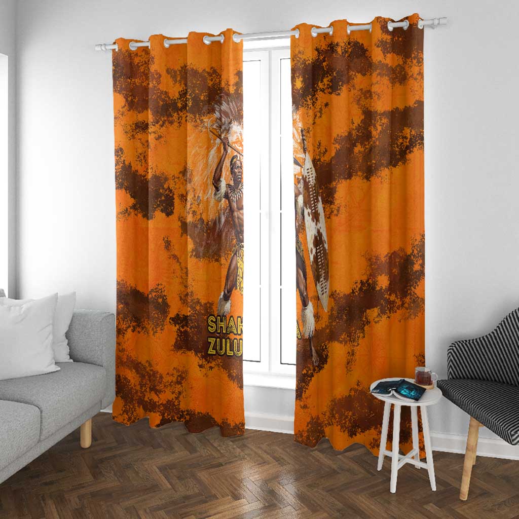 Shaka Zulu Window Curtain Warrior Fiery Roaring Lion - Never Retreat Never Surrender African Strength and Courage - African Pride