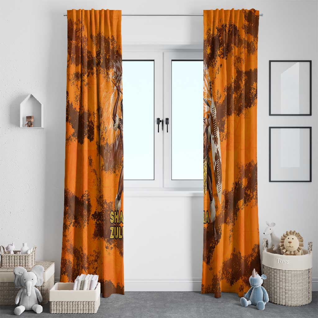 Shaka Zulu Window Curtain Warrior Fiery Roaring Lion - Never Retreat Never Surrender African Strength and Courage - African Pride