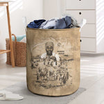 Mansa Musa Laundry Basket Sepia Map Historic Pilgrimage Empire Expedition 1324 African Royalty Legacy - African Pride