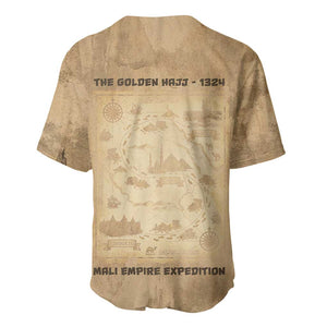 Mansa Musa Baseball Jersey Sepia Map Historic Pilgrimage Empire Expedition 1324 African Royalty Legacy - African Pride