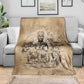 Mansa Musa Blanket Sepia Map Historic Pilgrimage Empire Expedition 1324 African Royalty Legacy - African Pride