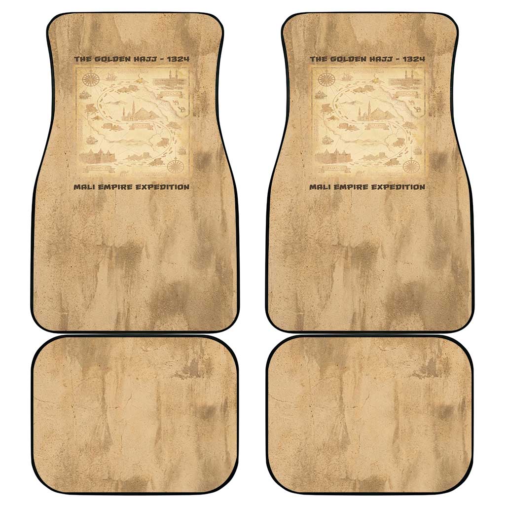 Mansa Musa Car Mats Sepia Map Historic Pilgrimage Empire Expedition 1324 African Royalty Legacy - African Pride