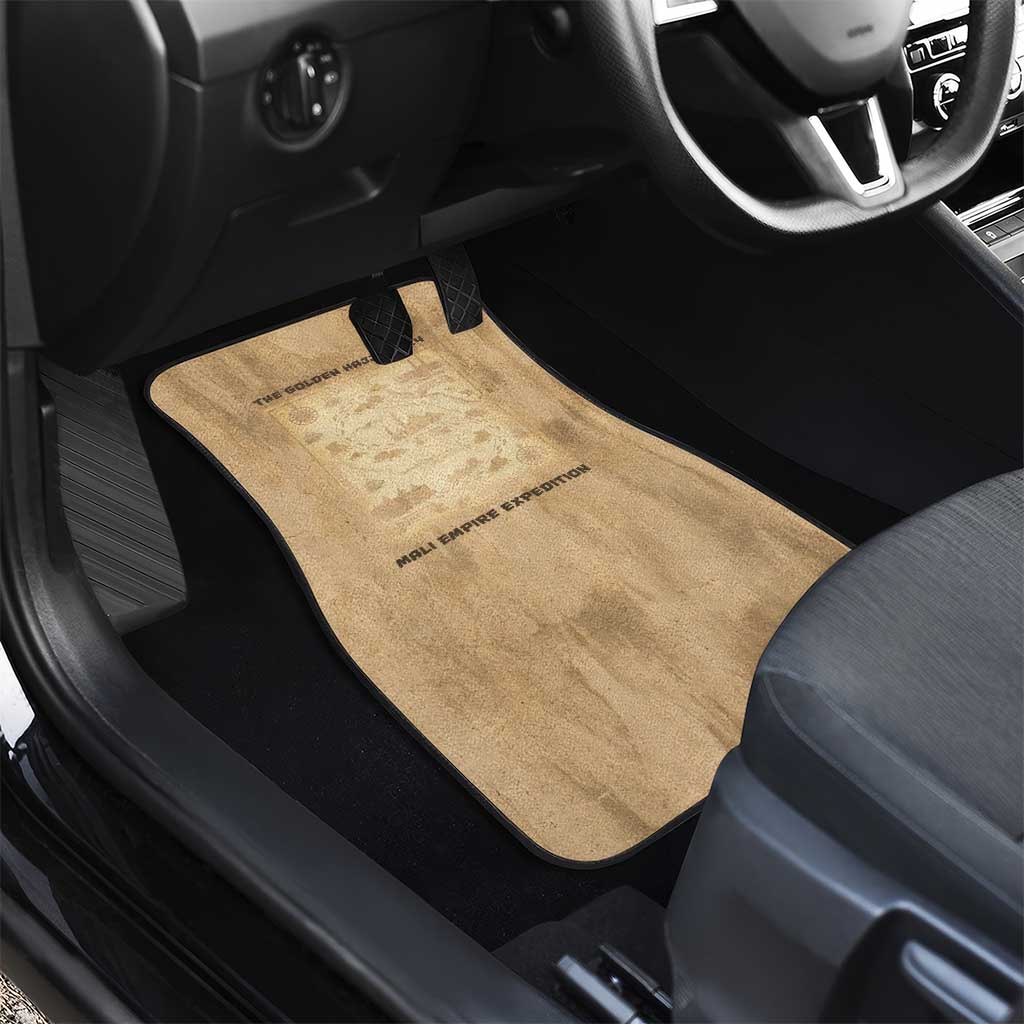 Mansa Musa Car Mats Sepia Map Historic Pilgrimage Empire Expedition 1324 African Royalty Legacy - African Pride